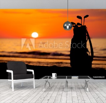 Picture of Idyllic shot of sunset and golf clubs